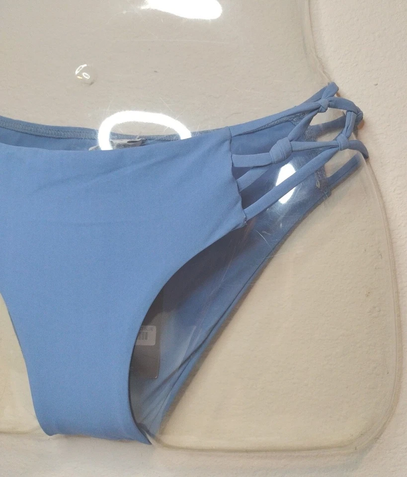 Traje de baño Sauvage EE. UU. (precio de venta sugerido por el fabricante $58) parte inferior de bikini azul liso talla pequeña nuevo con etiquetas Y2K Foto 2 de 4