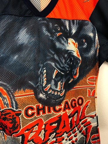 Vintage 90's Chicago Bears NFL All Over Print Mesh Jersey CCM Shirt Tee Size M - Picture 5 of 16