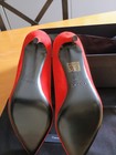 $355 NIB Theory Braxia Pump Red Suede Pointed Toe 3.5" Heel Made Italy 37 US 7 — photo 6