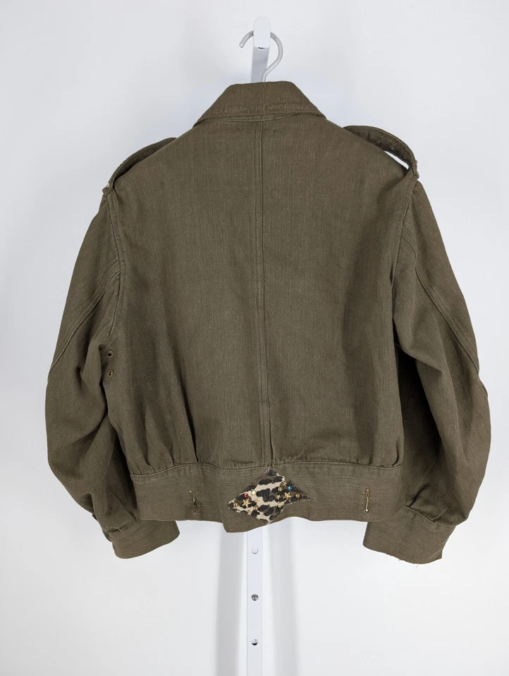 De Colección Segunda Guerra Mundial 1951 Denham Reino Unido Oliva Denim Sarga Blusa Mono Chaqueta Punk Foto 4 de 4