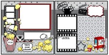 Popcorn- PRINTED Pre-made Scrapbook Pages -Olivia Pieces