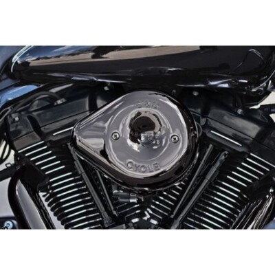 S&S Cycle For 17-23 M8 Models Lava Chrome Stealth Teardrop Air Cleaner Kit