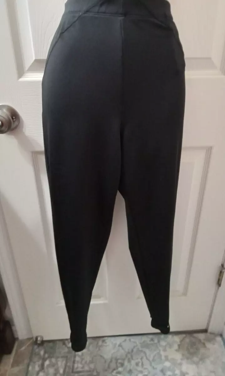 LADIES BLACK WORKOUT PANTS BY CHAMPION ZIPPERS AT ANKLES - SIZE XL