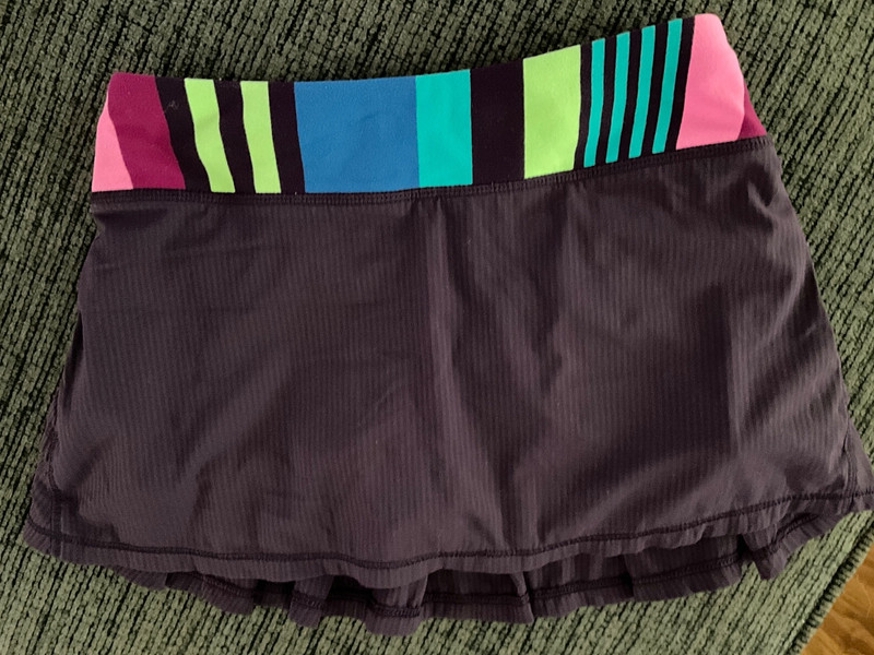 Ivivva Girl Purple with multicolored Band. Set The Pace Tennis Skort  Girls Sz 8