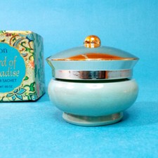 Tarro de vidrio vintage años 70 Avon Bird of Paradise bolsa crema .66 oz jarra, caja nuevo en stock