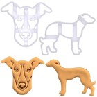 Bakerlogy Set of 2 Whippet Cookie Cutters - Detailed Biscuit Cutter Design fo.