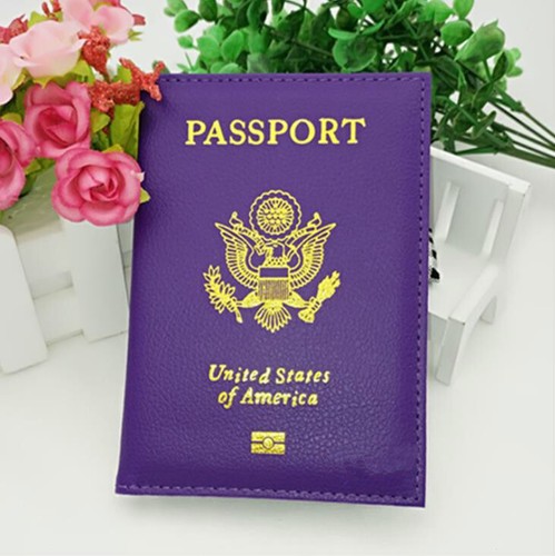 LEATHER PASSPORT HOLDER COVER WALLET TRAVEL CASE EMBLEM GOLD - Picture 12 of 16