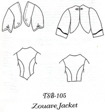 Civil War Style ZOUAVE JACKET Timeless Stitches PATTERN TSB-105 Misses or Queen