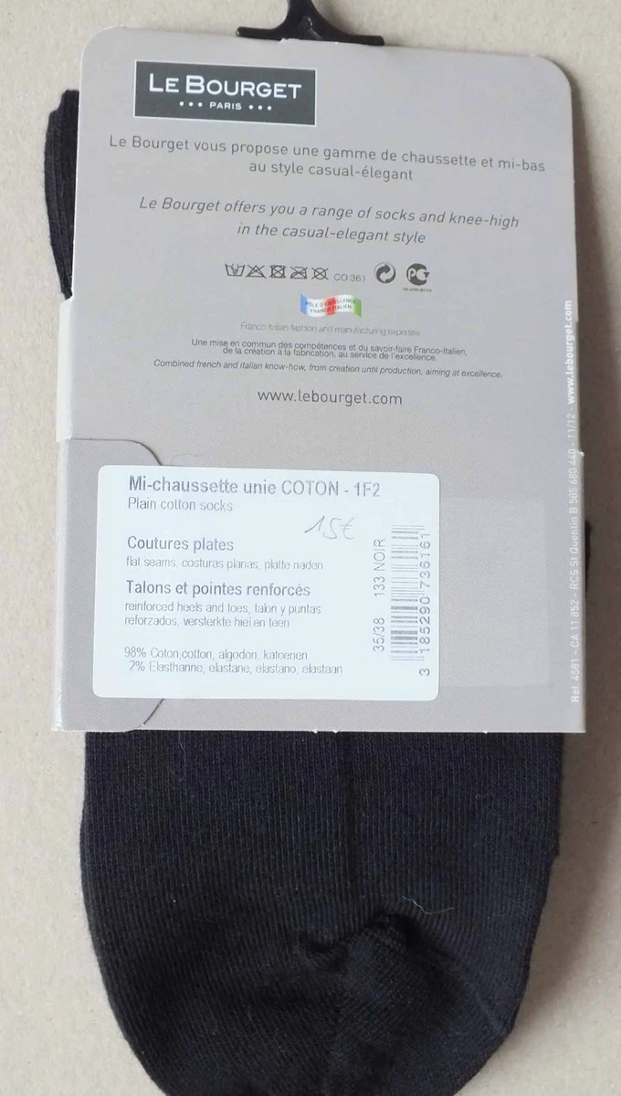 MI CHAUSSETTES LE BOURGET LES NATURELS COTON NOIR TAILLE 35