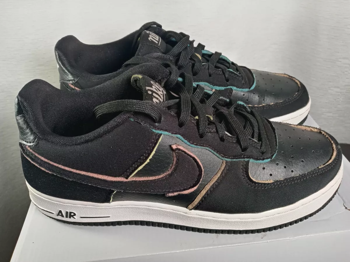 Size 7 Youth Nike Air Force 1 Shoes LV8 Black Pink Volt Green 7Y CD7406 001
