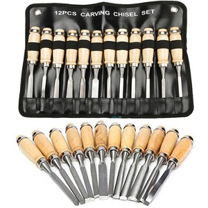 Wood Carving Knife Tools Chisels Set 12 piece Woodworking 