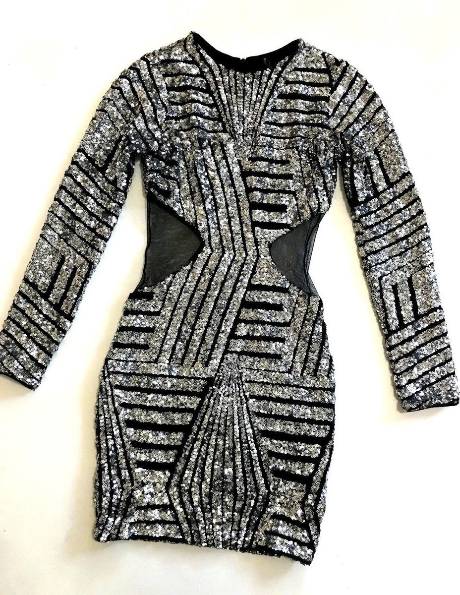black and silver club dress Women Sexy Slanted Collar Silver Tassel Bandage Dress Women Black Sleeveless Bodycon Dresses Evening Party Club Birthday Gowns