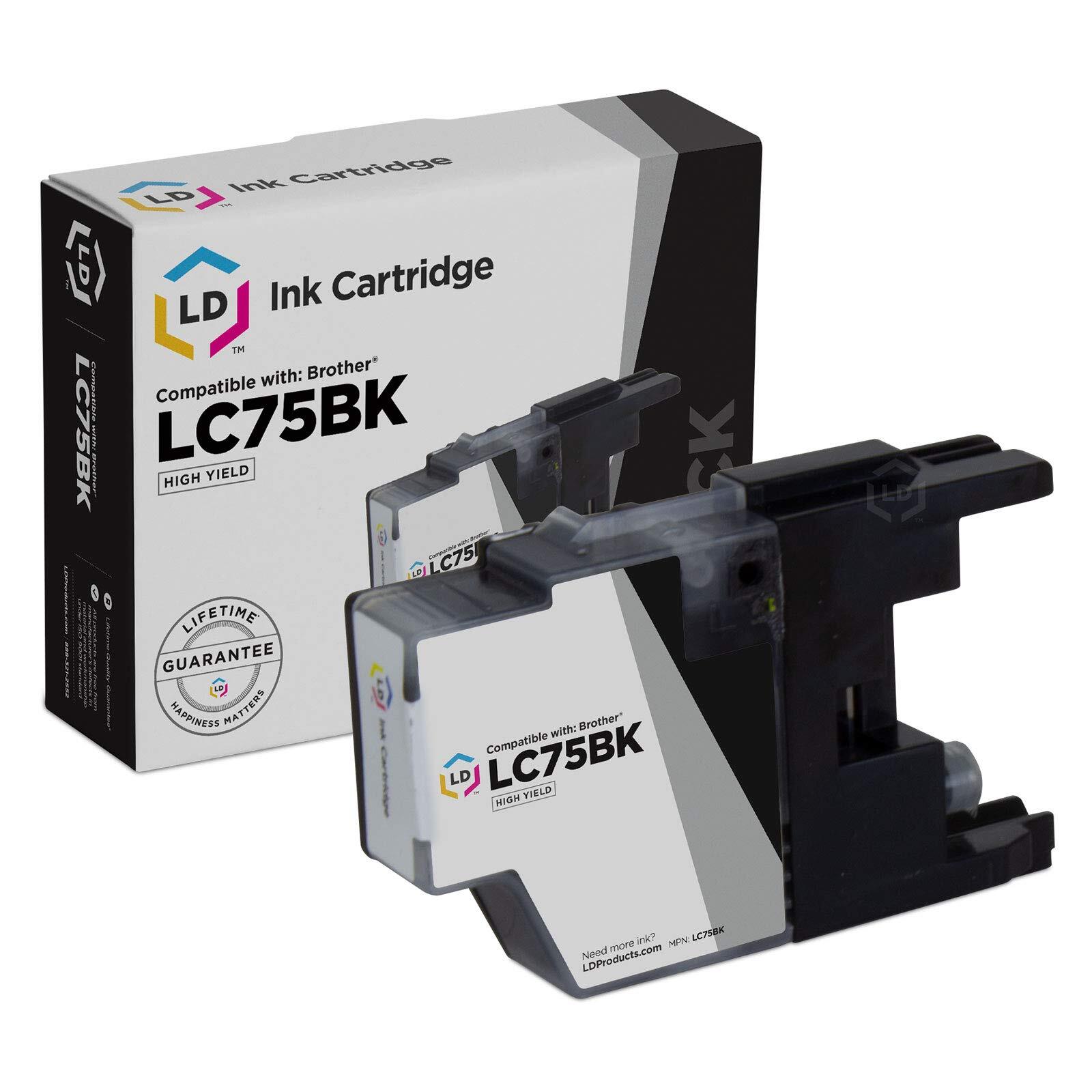LD LC75BK LC75 Black Ink Cartridge for Brother MFC-J6510DW MFC-J6710DW MFC-J6910