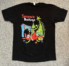 The Grinch vs. Santa (Season's Beatings) Pro Wrestling Crate Black L T-Shirt.