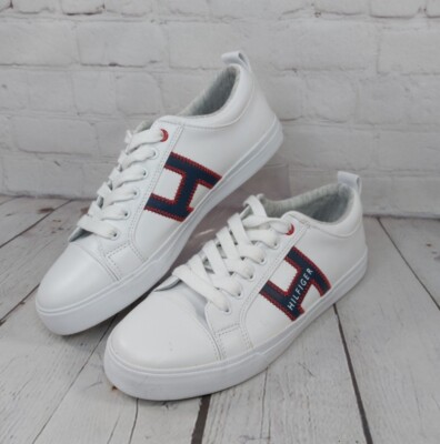 Tommy Hilfiger Women's White Lace Up Sneakers Shoes Size M