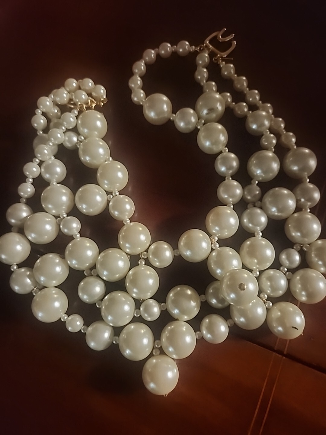 Kenneth Jay Lane KJL Faux Pearl Multi Strand Bubb… - image 1