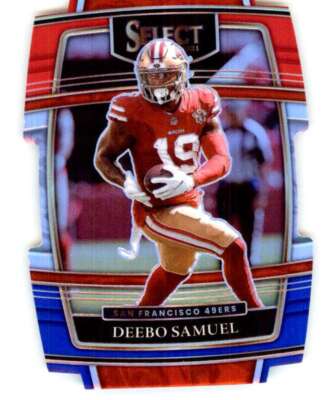 2021 Panini Select Red and Blue Prizm Die-Cut #31 Deebo Samuel SF 49ers Card