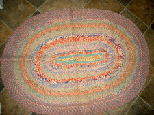 Used Handmade Braided Rug Oval 31  x 41 (SU72)