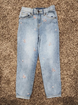Cat & Jack NWOT Floral embroidery Jeans Size 6 stretch waistband