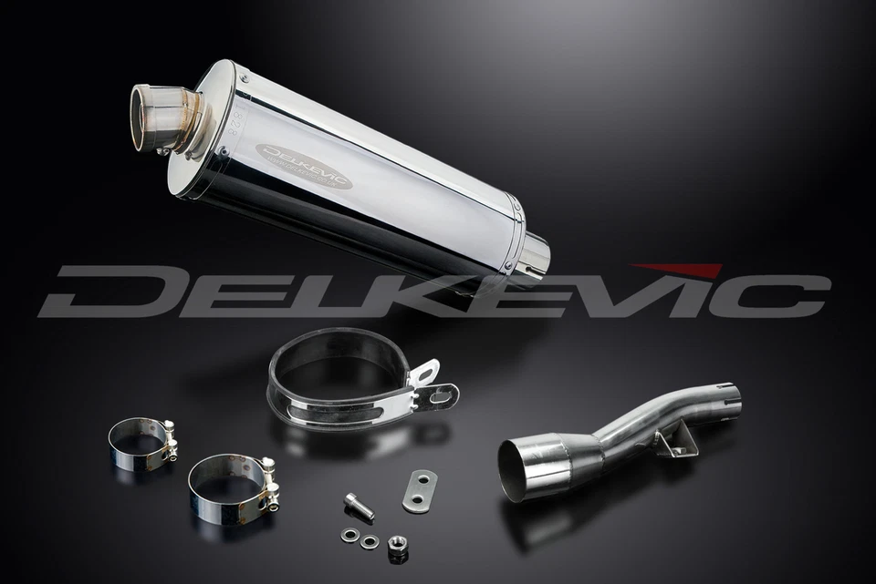 Silenciador de escape Yamaha XT250 08-22 Delkevic Slip On Stubby 14" acero inoxidable ovalado  Foto 3 de 4