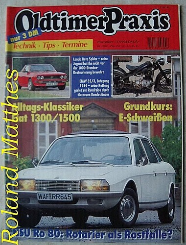 OLDTIMER PRAXIS 11-94+NSU Ro80+LANCIA BETA SPIDER+EMW 35/3+GOLIATH PIONIER+QUICK - 第 1/1 張圖片