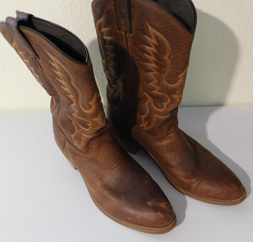 ABILENE Mens Size 12 Brown Leather Cowboy Western Boots - Imagen 4 de 16