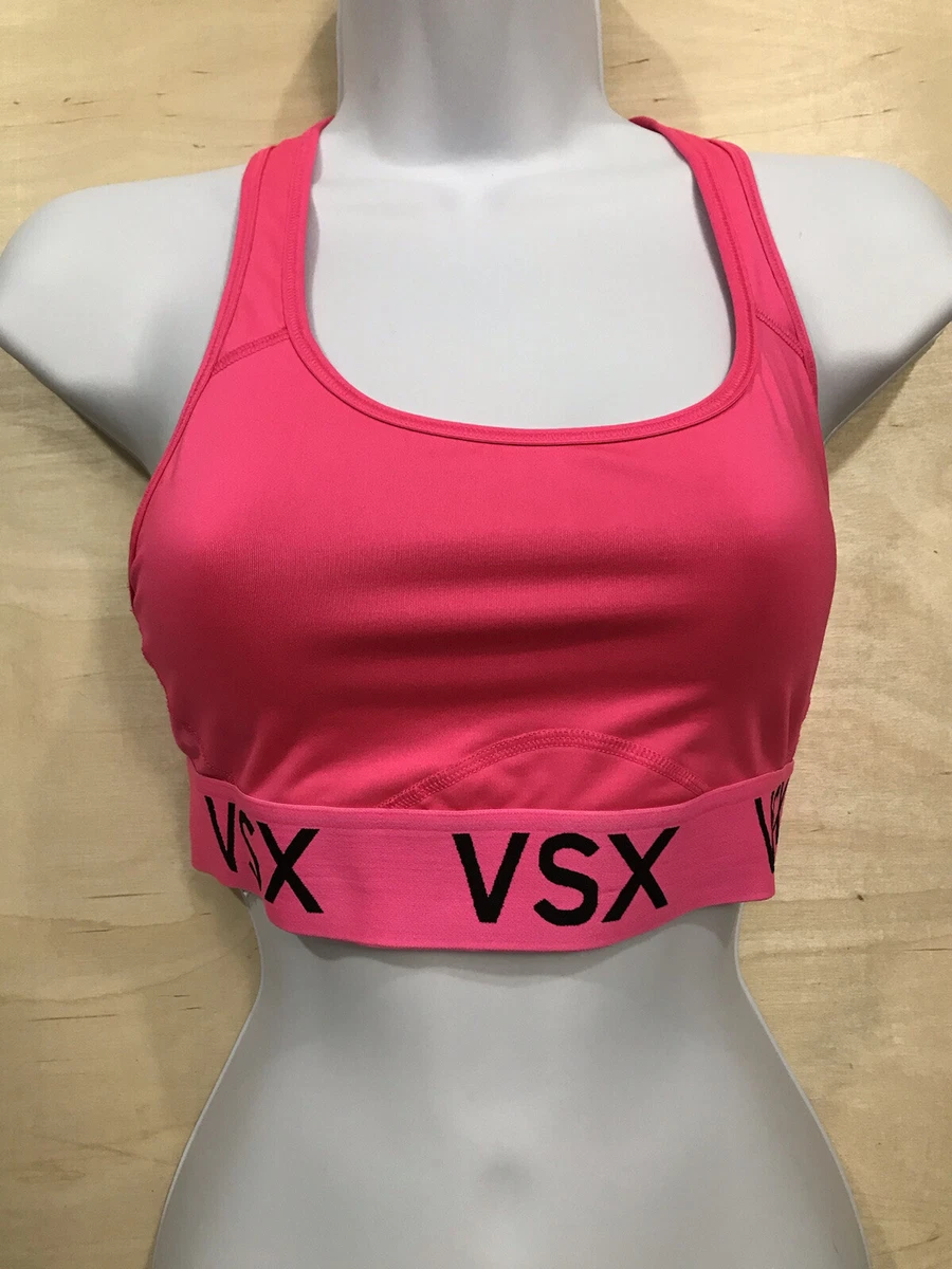 Victoria’s Secret VSX Sports Bra Sz Small Lined Nonpadded Wirefree VSX LOGO  Pink