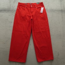 Wild Fable Baggy Jeans Womens Size 12 Red Low-Rise Wide-Leg Denim 31" Inseam NWT