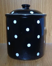 Spode Baking Days Black with White Polka Dots Microwave & Freezer Safe Canister