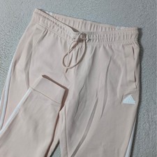 NEW Adidas Joggers Women Med Pink 3-Stripe Athletic Sweatpants 15/28 IB8533