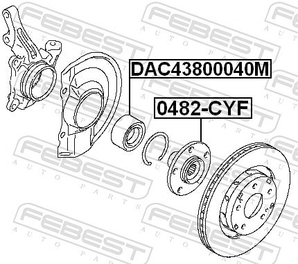 Fits FEBEST 0482-CYF FRONT HUB MITSUBISHI LANCER CY,CZ 2007.03-2013.0 ⭐UK Stock⭐