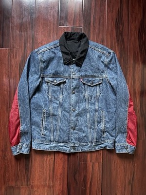 Jordan x Levi s Reversible Trucker Indigo Denim Jacket Mens Size Medium Preowned