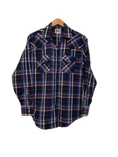 Vintage Ely Cattleman Western Pearl Snap Button Up Shirt Plaid Size Mens Medium