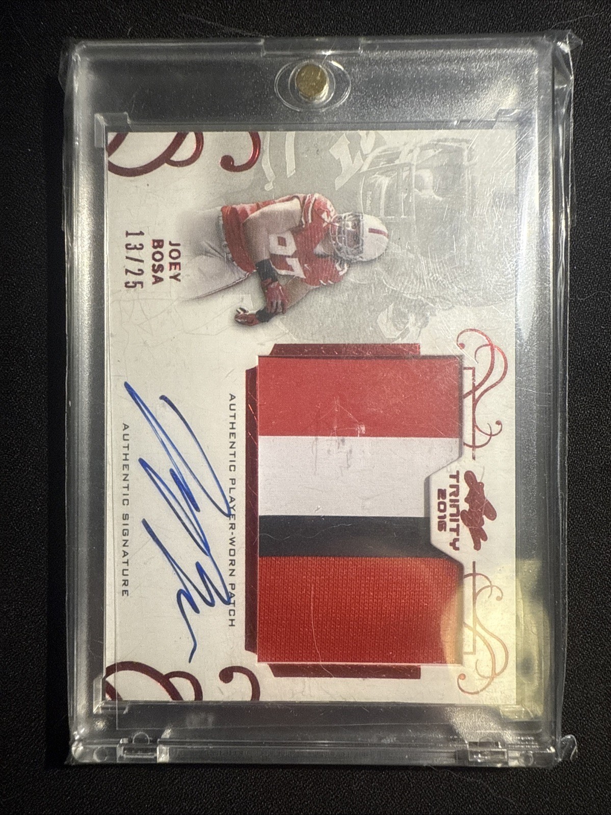 2016 Leaf Trinity - Patch Autographs /25 Joey Bosa #PA-JB2  (AU, MEM, RC)