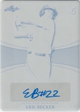 2022 Leaf Metal Perfect Game - Autographs Printing Plates Black Eric Becker 1/1