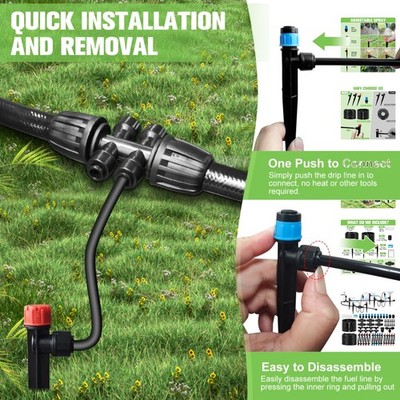230FT Drip Irrigation System with 40 Nozzles & Emitters - Effortless Watering