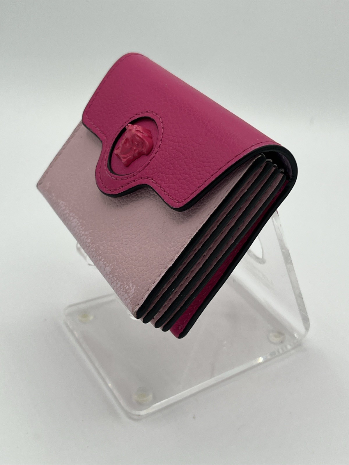 Authentic Versace Pink Medusa Leather Card Holder Orig Box thumbnail 4