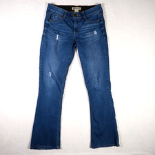 Democracy Women's Blue Jeans Ab Solution Boot 8 Distressed Medium Wash