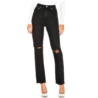 AGOLDE Cherie High Rise Straight Jeans Black Wash Cotton Denim Women's Size 23