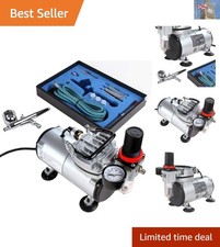 High-Pressure Airbrush Kit with Quiet Compressor for Cake Decorating & Tattoos