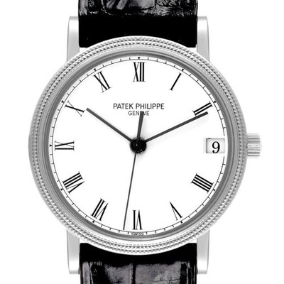 Patek Philippe Calatrava White Gold Automatic Mens Watch 3802 3802G