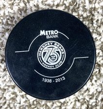 Hershey Bears 75th Anniversary Metro Bank Full Size hockey puck AHL 1938–2013