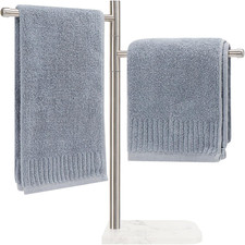 Standing Hand Towel Holder, Hand Towel Stand with Marble Base, 304 Stainless Ste