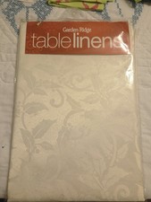 70" White Damask Table Cloth