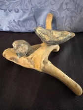 Vintage Carved Wood Set of Birds on Driftwood - Sea Artwork Sculpture