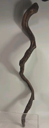 Natural Twisted Wood Hiking Stick – Handcrafted Spiral Walking Cane 36”