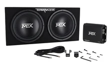 MTX Terminator TNP212D2 1200 Watt 2 Ohm Dual 12” Subwoofers/Sub Box/Amp Package