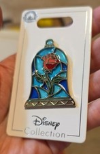 Disney Parks Beauty and the Beast Stained Glass Rose Pin New PB2B14