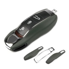 Midnight Green Key Fob Cover Leather Compatible with Porsche Key Sh... Fast Ship