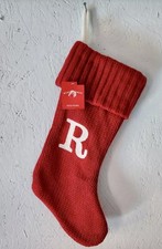 NEW Knit Monogram Christmas Stocking Red - R - Wondershop letters